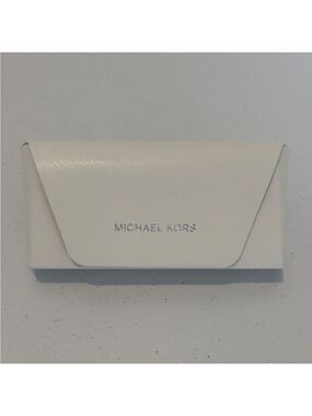 Michael Kors white eyeglass case hard shell textured sunglasses case magnetic
